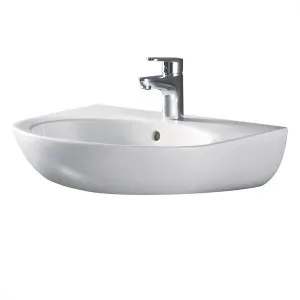Stella Wall Mounted Basin 1TH Ceramic 560X440 Gloss White by Fienza, a Basins for sale on Style Sourcebook