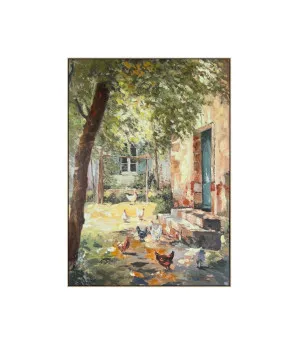 Sunlit Courtyard Wall Art Canvas 140cm x 100cm by Luxe Mirrors, a Prints for sale on Style Sourcebook