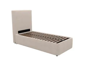 Havana Leo Gas Lift Bed Boucle Pumice Single by James Lane, a Beds & Bed Frames for sale on Style Sourcebook