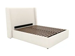 Wing Leo Gas Lift Bed Boucle Ivory King by James Lane, a Beds & Bed Frames for sale on Style Sourcebook