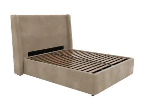 Wing Leo Gas Lift Bed Muse Soft Brown by James Lane, a Beds & Bed Frames for sale on Style Sourcebook