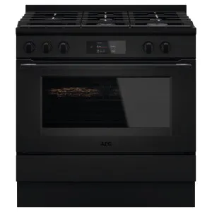 AEG 90cm Freestanding Dual Fuel Pyrolytic Oven with 5 Burners Black CKK9686ZPT by AEG, a Cooktops for sale on Style Sourcebook