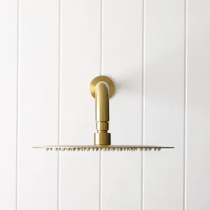 Wall Shower Arm and Head Brushed Brass 250mm by Yabby by Yabby, a Shower Heads & Mixers for sale on Style Sourcebook