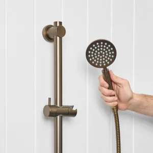 Round Hand Shower + Adjustable Rail Antique Brass for Bathroom, Yabby by Yabby, a Shower Heads & Mixers for sale on Style Sourcebook