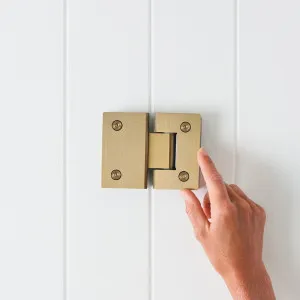 Glass to Glass Shower Hinge in Brushed Brass by Yabby, 8-12 mm by Yabby, a Shower Screens & Enclosures for sale on Style Sourcebook