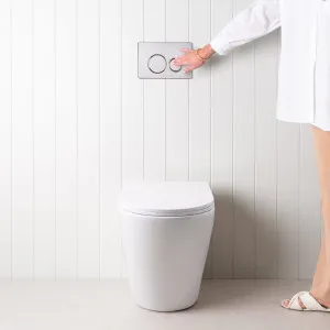 Angled In-Wall Toilet With Round Chrome Buttons for Bathroom, Yabby by Yabby, a Toilets & Bidets for sale on Style Sourcebook