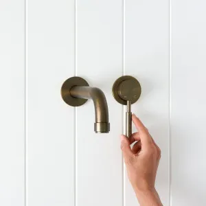 Melbourne Wall Spout + Mixer Antique Brass by Yabby by Yabby, a Bathroom Taps & Mixers for sale on Style Sourcebook