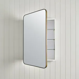 Rectangular Mirror Cabinet Antique Brass for Bathroom, Adjustable Shelves, Dual Mirror Doors, Antique Brass, Yabby by Yabby, a Bathroom Storage Cabinets for sale on Style Sourcebook