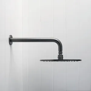 Wall Shower Arm And Head Gunmetal 250mm by Yabby, Stainless Steel, Gunmetal Finish, 250mm by Yabby, a Shower Heads & Mixers for sale on Style Sourcebook