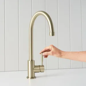 Yabby Melbourne Round Kitchen Mixer in Warm Brushed Nickel, Water-Efficient, Modern Design by Yabby, a Bathroom Taps & Mixers for sale on Style Sourcebook
