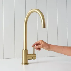 Yabby Sydney Round Kitchen Mixer Brushed Brass for Kitchen by Yabby, a Bathroom Taps & Mixers for sale on Style Sourcebook