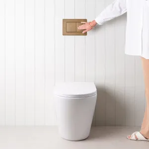 Angled In-Wall Toilet With Rectangle Antique Brass Buttons for Bathroom, Yabby by Yabby, a Toilets & Bidets for sale on Style Sourcebook