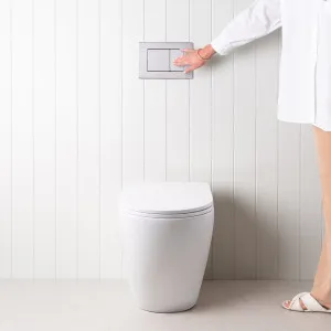 Curved In-Wall Toilet With Rectangle Chrome Buttons for Yabby by Yabby, a Toilets & Bidets for sale on Style Sourcebook