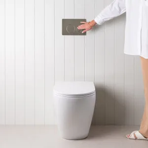 Curved In-Wall Toilet With Round Stainless Steel Buttons for Yabby by Yabby, a Toilets & Bidets for sale on Style Sourcebook