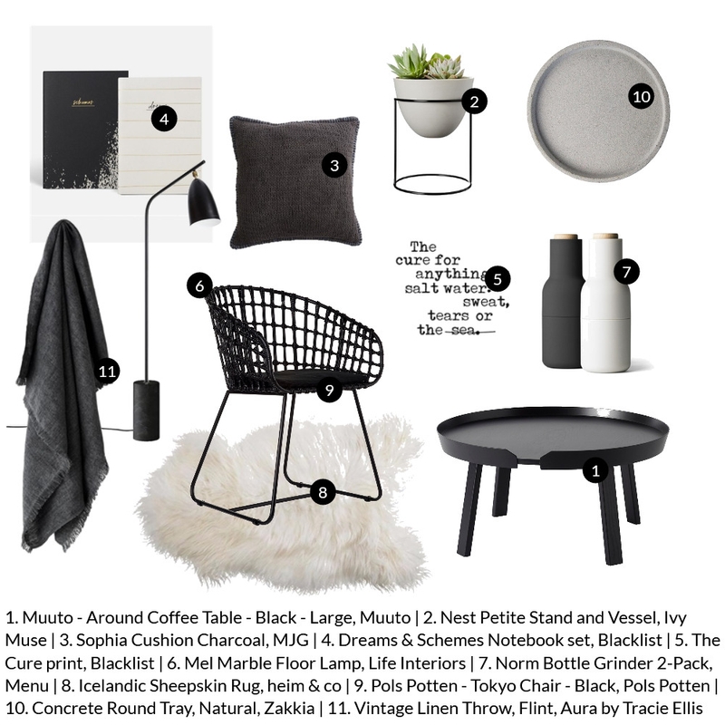 Tan &amp; Black Mood Board by Rebecca Kurka on Style Sourcebook