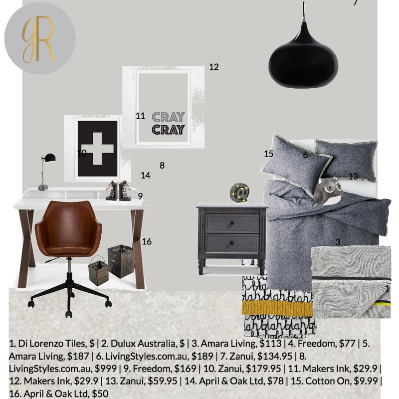 boys bedroom Mood Board by GeorginaRahi on Style Sourcebook