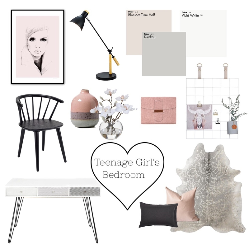Teenage Girl's Bedroom Mood Board by thebohemianstylist on Style Sourcebook