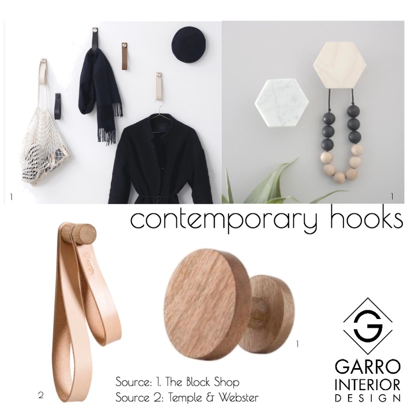 Contemporary Hooks Mood Board by Sophia Garro Design on Style Sourcebook