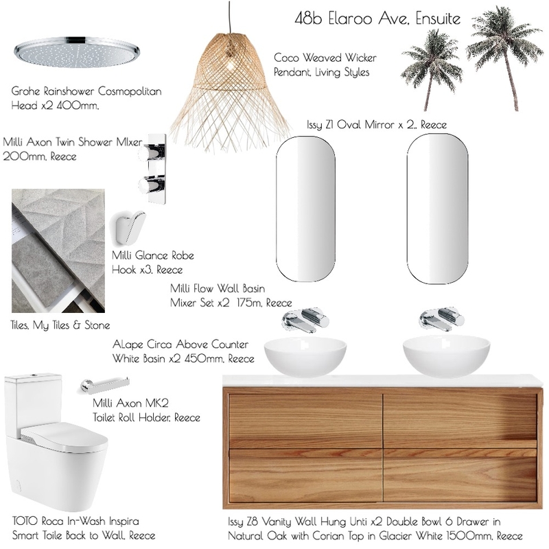 48b Elaroo Ave, Ensuite Mood Board by Design Divine Interiors on Style Sourcebook