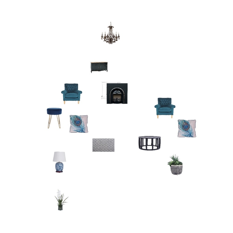 Peacock Interior Design Mood Board by Eliza