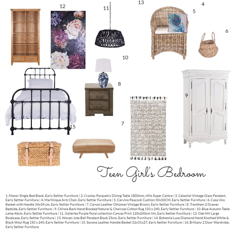 Teen Girl's Bedroom Mood Board by Marian on Style Sourcebook