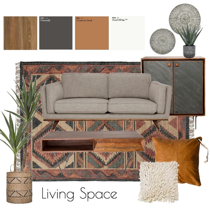 Rustic Living Space Mood Board by bronwynfox on Style Sourcebook