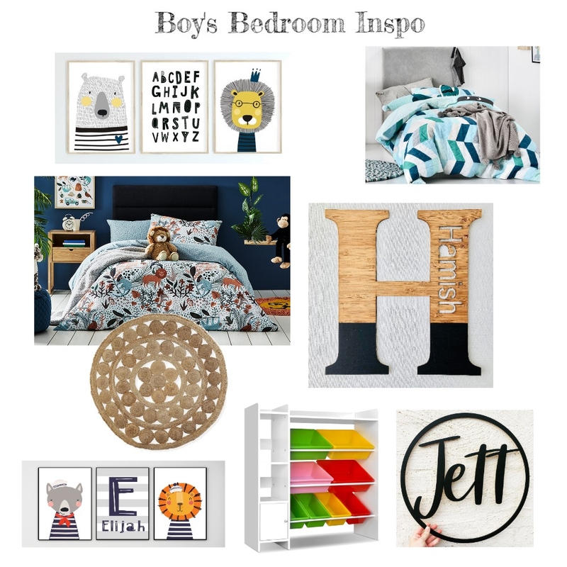 Boy's bedroom inspiration board Mood Board by Jem Crestani Interior and Colour Consulting on Style Sourcebook