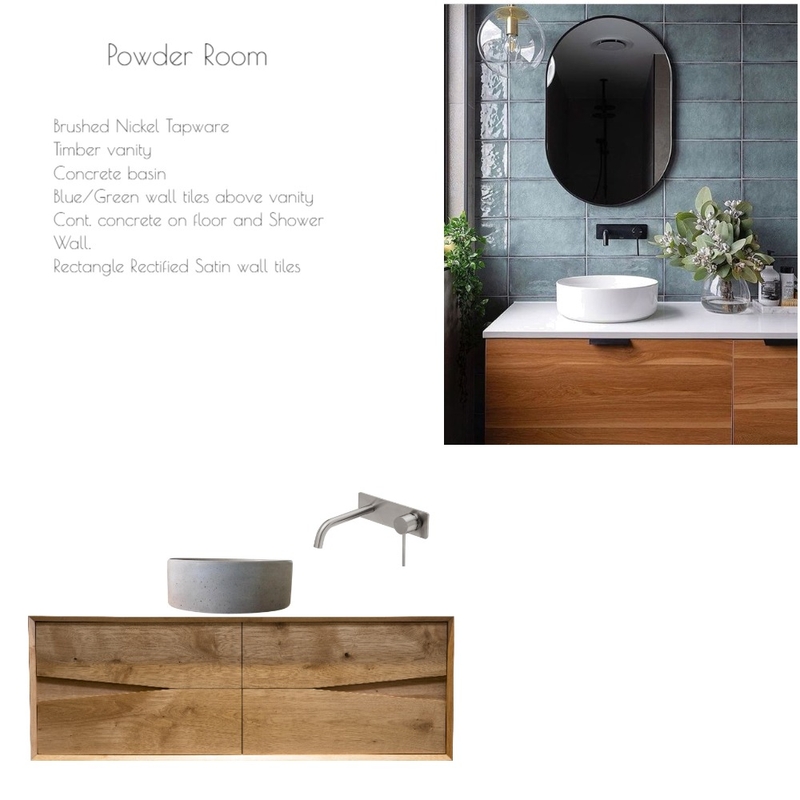 Powder Room Interior Design Mood Board by Sara Campbell