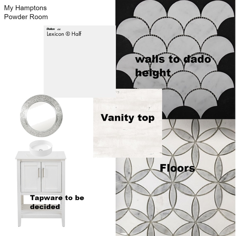 My Hamptons Powder Room Mood Board by Jo Laidlow on Style Sourcebook