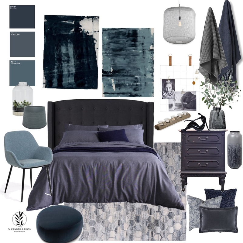 Moody blues Mood Board by Oleander & Finch Interiors on Style Sourcebook
