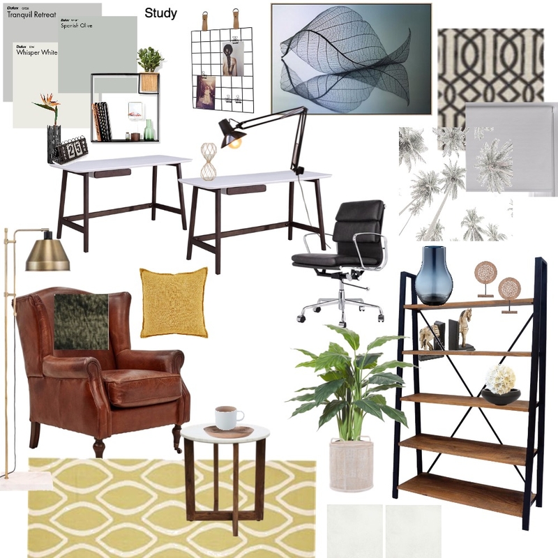 Study Interior Design Mood Board by Daleen