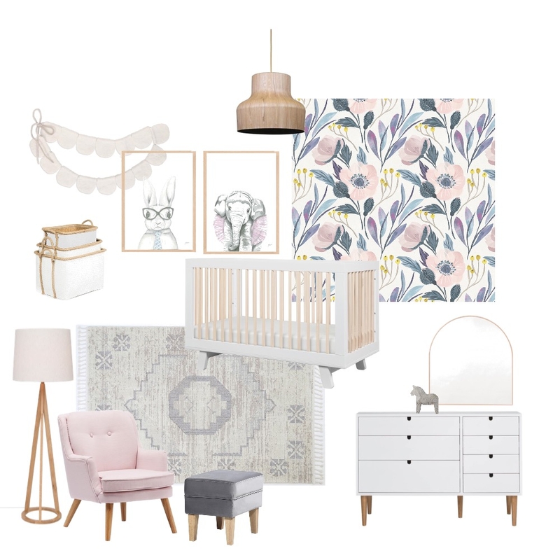 Girls Scandinavian Nursery Mood Board by NikiStone on Style Sourcebook
