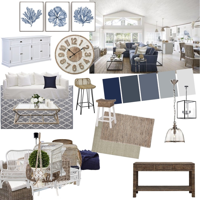 Hamptons Interior Design Mood Board by georgiacampbell