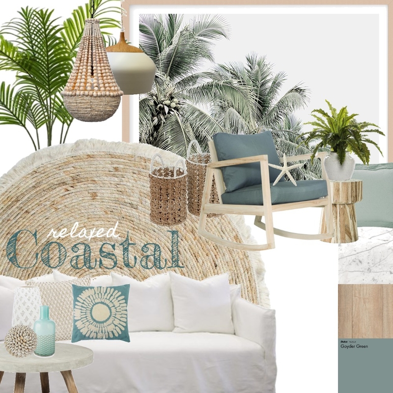 relaxed coastal Interior Design Mood Board by Sarahaseggie