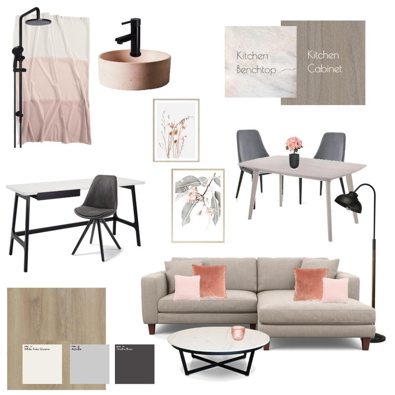Accented Achromatic Mood Board by yeewanrou on Style Sourcebook