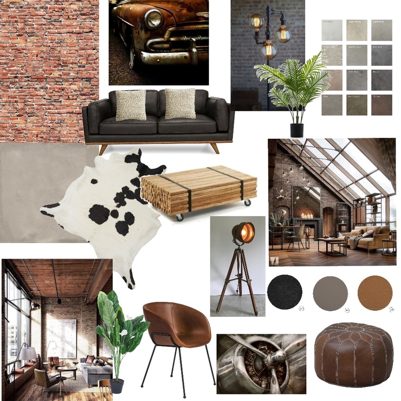 Industrialized Interior Design Mood Board by Kondianne