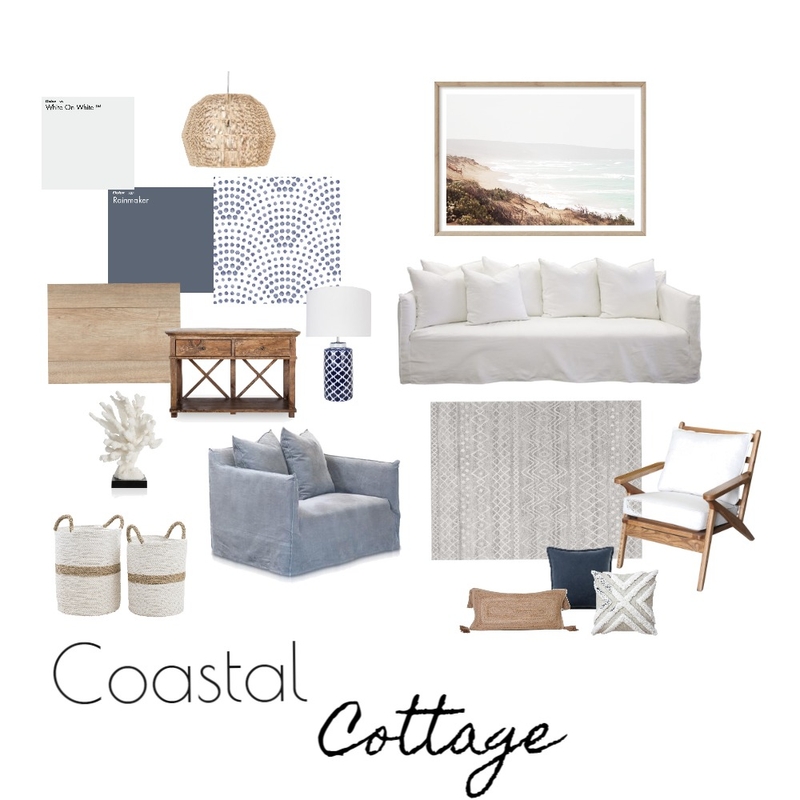 Coastal cottage Interior Design Mood Board by Heidi Nicholson Coastal cottage Interior Design Mood Board by Heidi Nicholson