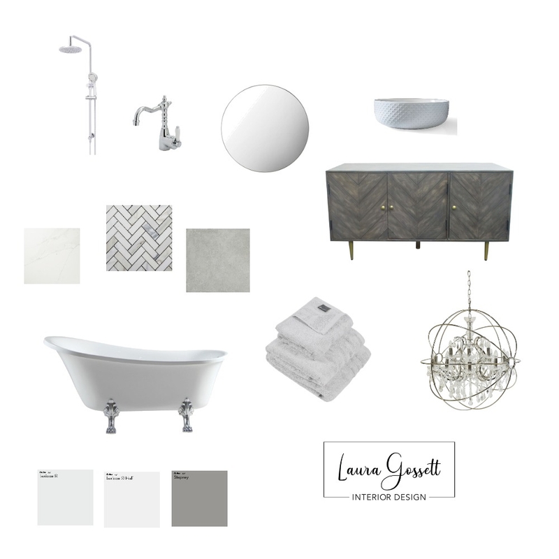 Gray Glam Bathroom Mood Board by Laura G on Style Sourcebook