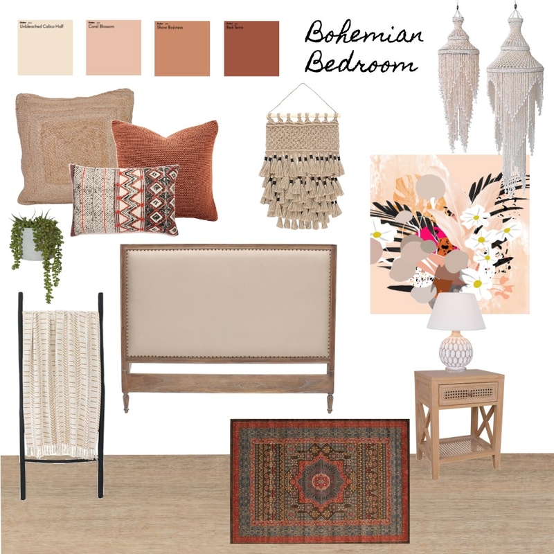 Bohemian Bedroom Mood Board by elizabethgriffin on Style Sourcebook