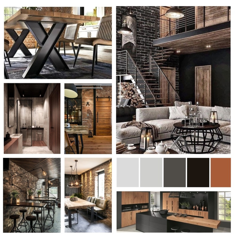Industrial Interior Design Mood Board by Astrid