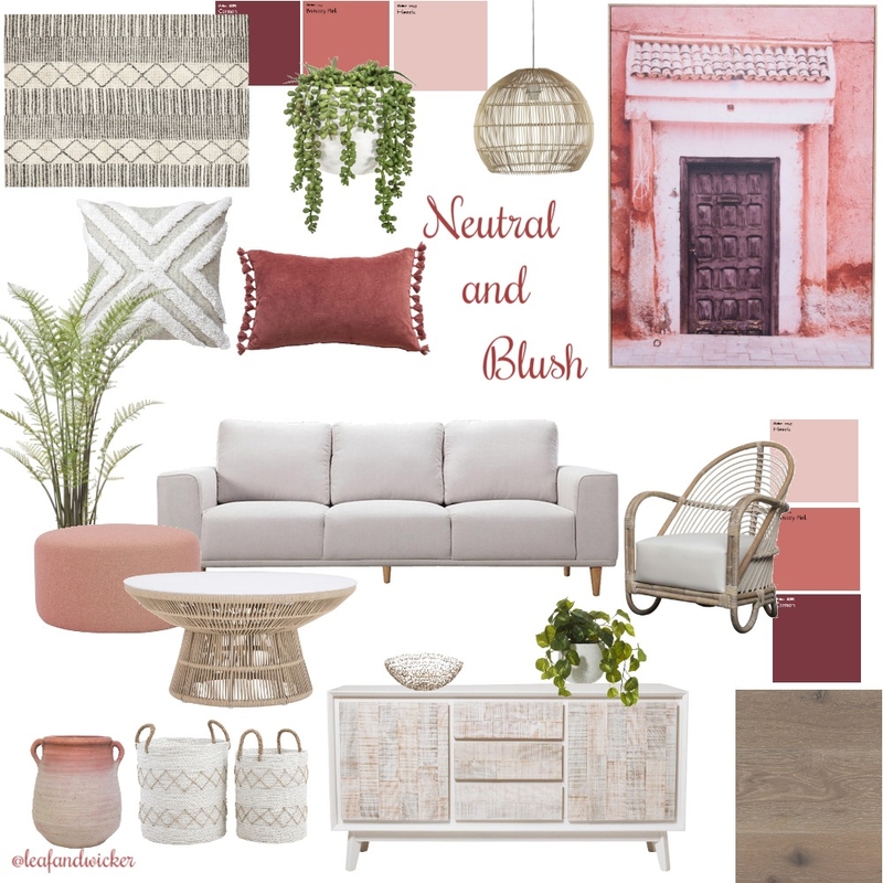 Neutral and pinks Interior Design Mood Board by @ourleafyabode