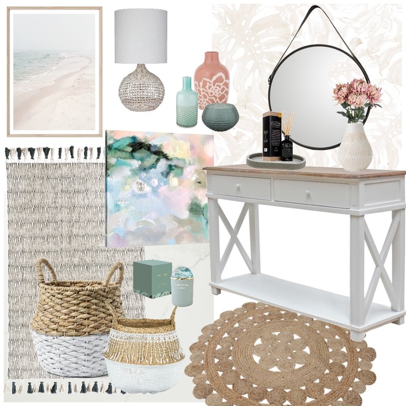 Small entryway hallway pink teal Mood Board by stephc.style on Style Sourcebook