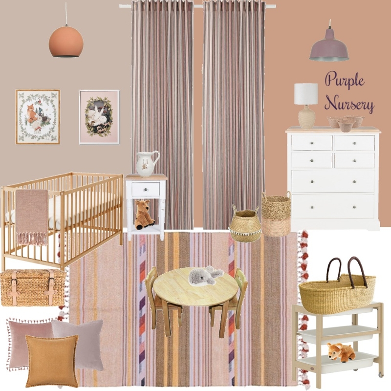 PURPLE NURSERY Interior Design Mood Board by missmarple PURPLE NURSERY Interior Design Mood Board by missmarple