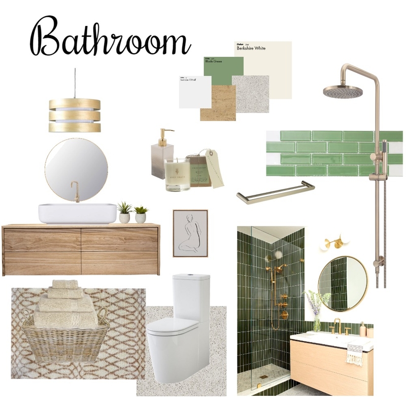Modern Bathroom in Sage Interior Design Mood Board by KatGetuya
