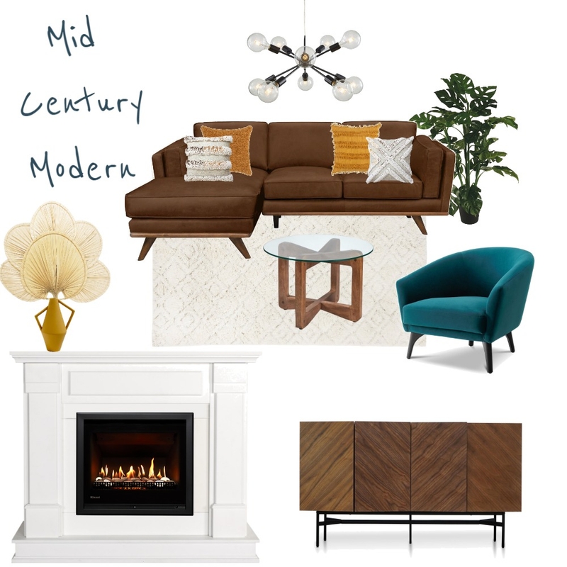 Mid Century Modern Interior Design Mood Board by Evolution Design
