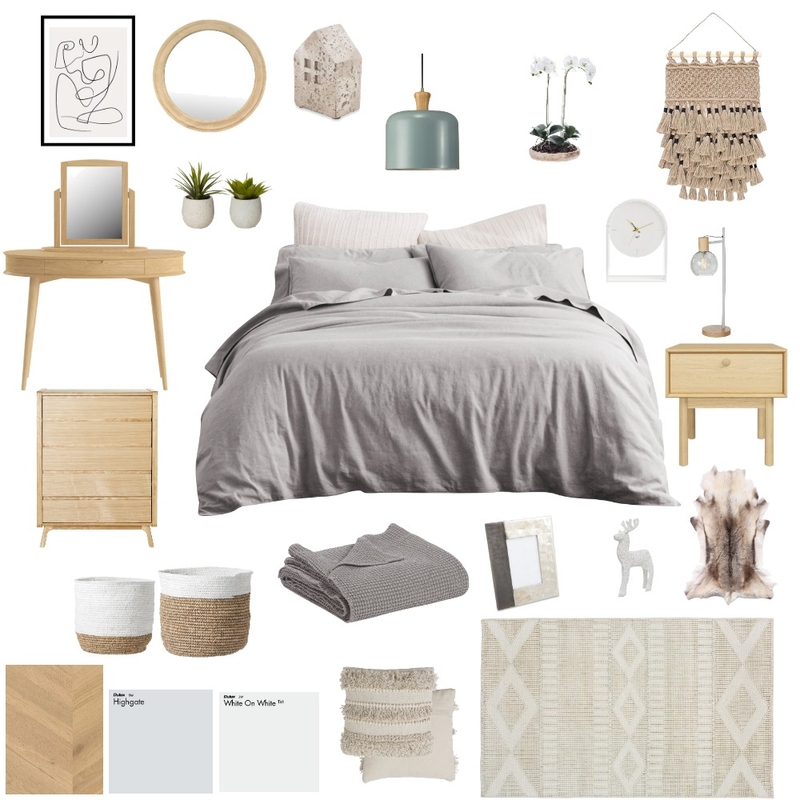 Scandi Sleeping Interior Design Mood Board by CathyWardNZ
