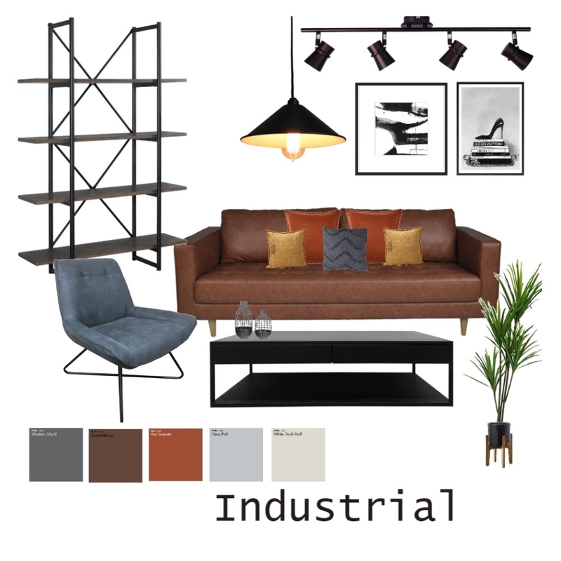 Industrial 1 Interior Design Mood Board by MACARENABROCHERO