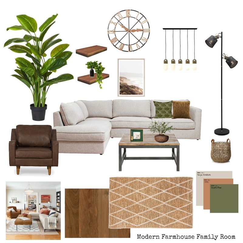 Modern Farmhouse Family Room Interior Design Mood Board by CAquilino Modern Farmhouse Family Room Interior Design Mood Board by CAquilino