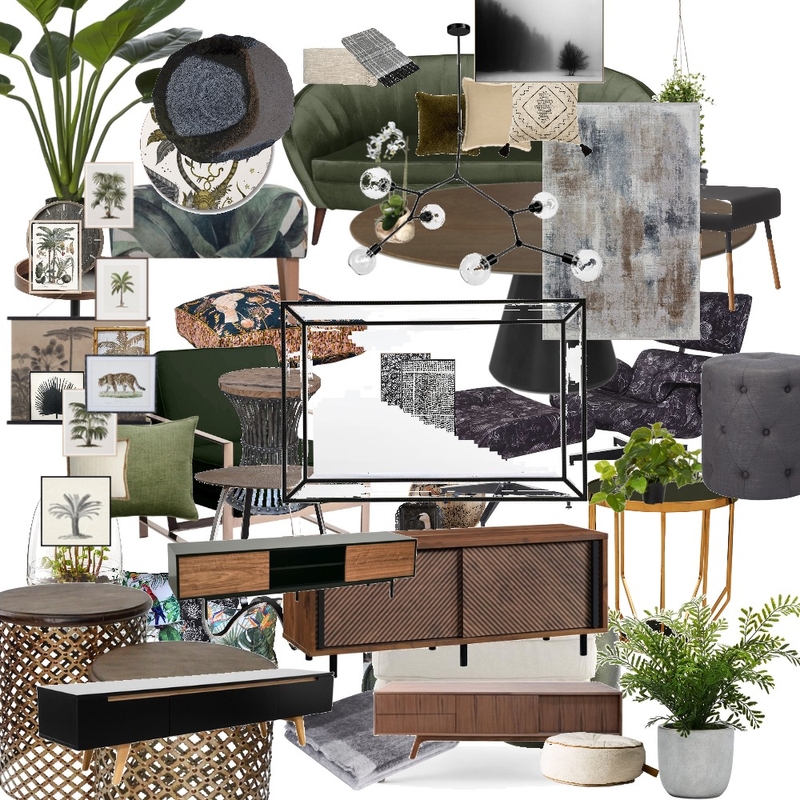 Concrete Jungle Living room Interior Design Mood Board by Noviana’s Interiors