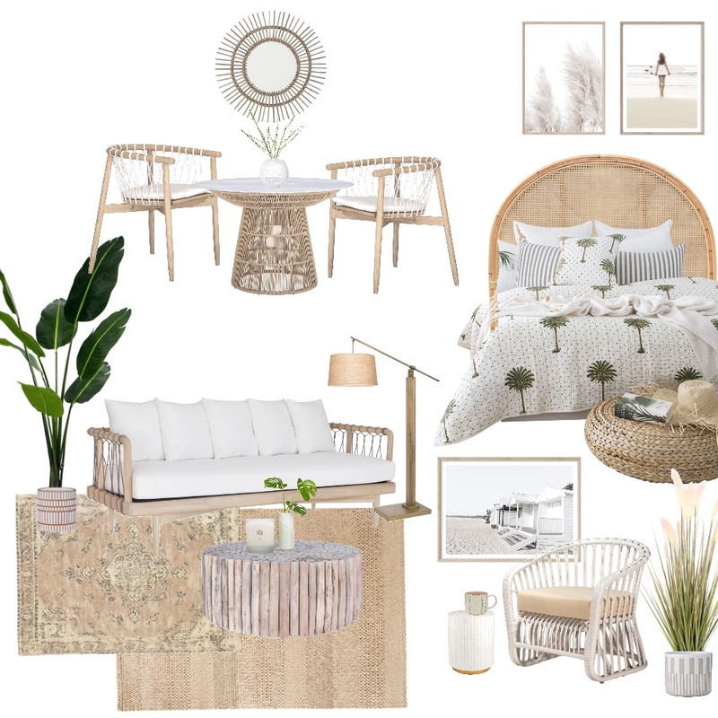 Boho coastal concept #1 Interior Design Mood Board by Simplestyling